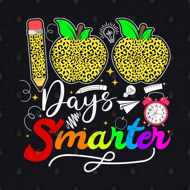 Cute 100th Day Of School 100 Days Smarter Leopard Rainbow Boys Girls by uglygiftideas